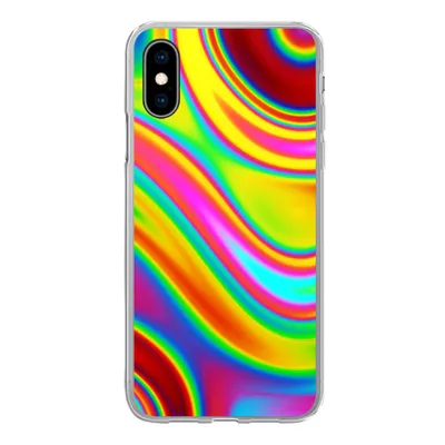 Produktbild von MuchoWow® Handyhülle Schutzhülle Hülle für iPhone X Kunst - Wellen - Farben - Psychedelisch Silikon Softcase Handy Hülle - Handyhülle