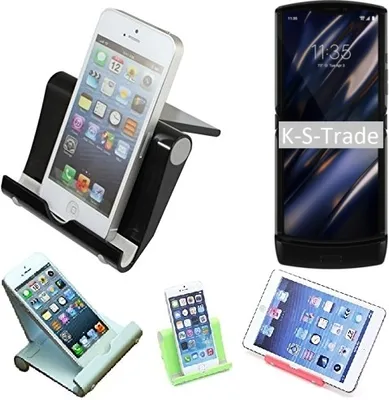 Produktbild von K-S-Trade Handy-Ständer kompatibel mit Motorola Razr (2019) faltbarer Tischständer Smartphone Tablet Halterung Reise