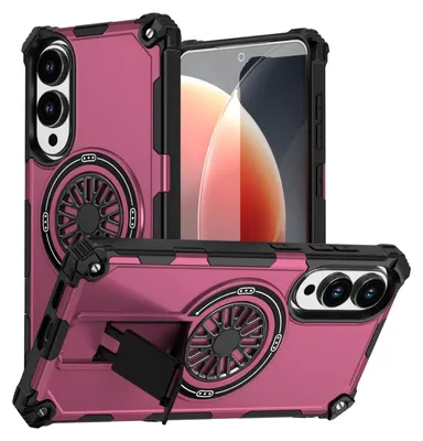 Produktbild von Für Samsung Galaxy S25 Edge Kickstand MagSafe Hybrid Metall Ring Hülle Lila