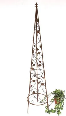 Obrázok produktu pre Podpera na lezenie pyramída kovová 142 cm 082547 Podpera na lezenie obelisk z viniča