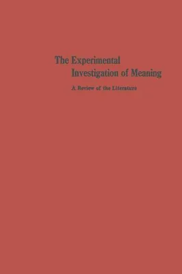 Obrázok produktu pre The Experimental Investigation of Meaning