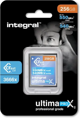 Produktbild von Integral INCFA256G-550/540, 256 GB, CFast, 550 MB/s, 540 MB/s, Schwarz