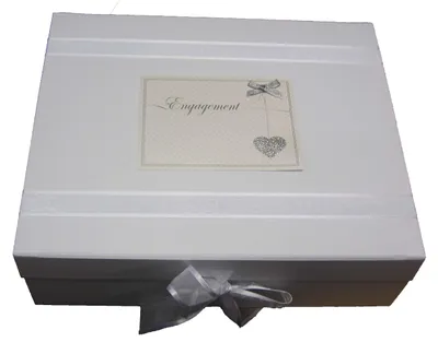 Keepsake-Box, weiß, Herz-Design, 27,2x32x11 cm