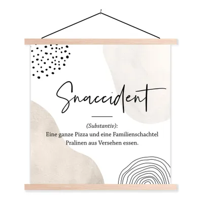 Produktbild von MuchoWow® Textilposter Sprichwörter - Zitate - Snaccident - Wörterbuch - Snaccident Definition 40x40 cm mit holzfarbenen Rahmen - Posterleiste