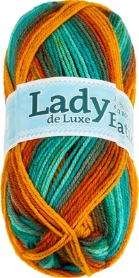 Obrázok produktu pre LADY de Luxe BATIK priadza – 100 g / 238 m – zelená, oranžová, hnedá