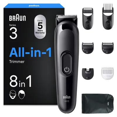 Produktbild von Braun Multigroom All-in-One Series 3, 8-in-1 Trimmer, AIO3545, Schwarz