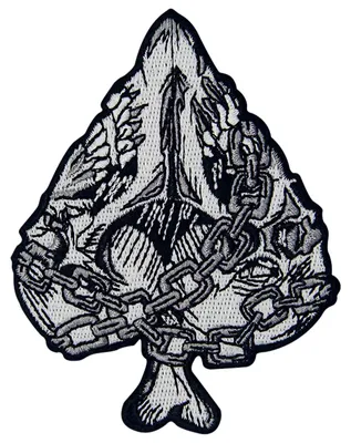 Totenkopf-Aufnäher, gestickt, 6,8 x 8,8 cm, zum Aufbügeln oder Annähen