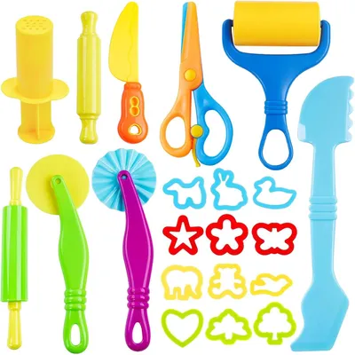 Immagine prodotto di Set di utensili per impastare, adatto a bambini dai 2 anni - Set da 21 pezzi