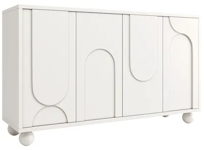 Image de Buffet moderne blanc motif U 120x35x71cm