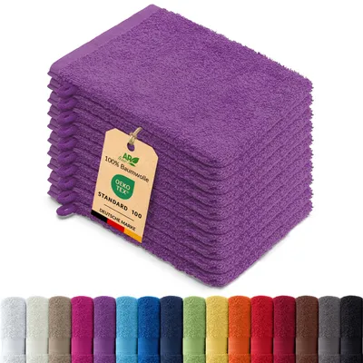 Produktbild von 10er-Set ARIZONA Handtuch-Serie von AR Line – 100% Baumwolle, 500 g/m², 10er-Set Waschhandschuhe 15x21 cm, Orchidee
