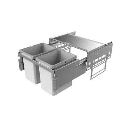 Obrázek produktu pro Naber Cox® Base 360 K/600-2, odpadkový koš pro přední výsuvy, bez organického víka, světle šedý
