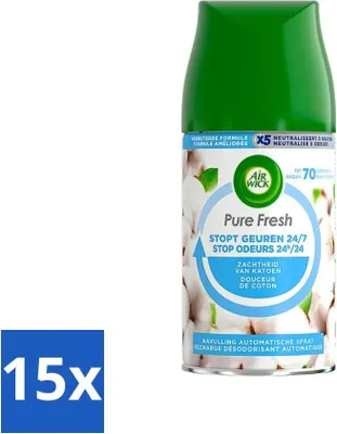 Obrázek produktu pro Air Wick Pure – náplň do osvěžovače vzduchu – jemná vůně bavlny – 250 ml – výhodné balení – 15 kusů