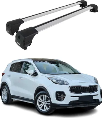 Image de Barres De Toit Transversales pour Kia Sportage 2015-2020 Aluminium Gris ABE