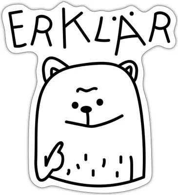 Produktbild von Spreadshirt Erklärbär Erklär Bär Lustig Comic Wortspiel Sticker Aufkleber, 10 x 10 cm, Mattweiß