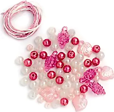 Produktbild von GLOREX Perlen-Set weiß-rosa-pink