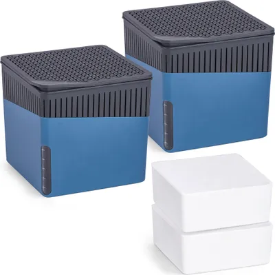 Produktbild von WENKO 2er Set Raumentfeuchter Cube in Blau 1000g