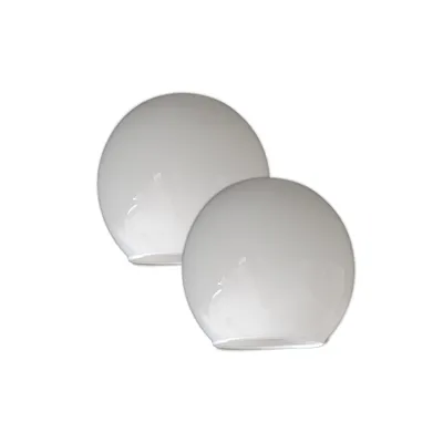 Produktbild von 2er-Set Ersatzglas Lampenschirm Weiß – Rundes Lampenglas für E14 Fassung, Opalglas Ersatzschirm für Wandlampe, Deckenlampe, Tischlampe & Pendelleuchte