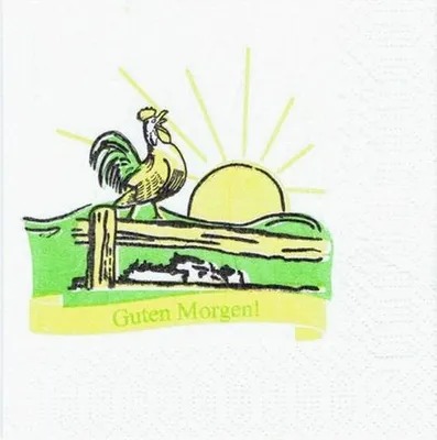 Produktbild von 2000x Motivservietten "Guten Morgen" 24x24cm 1/4 -Falz 2-lagig