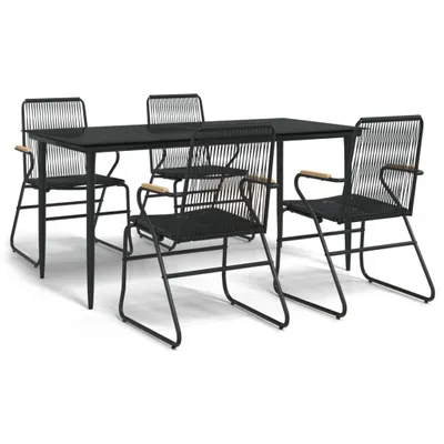 Immagine prodotto di vidaXL Set da pranzo da giardino 5 pezzi in PVC rattan nero