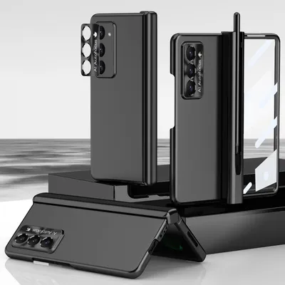 Produktbild von Pouzdro na Samsung Galaxy Z Fold 5 magnetická ochrana pantu s držákem na pero, ochranné pouzdro s fólií na objektiv a displej černé