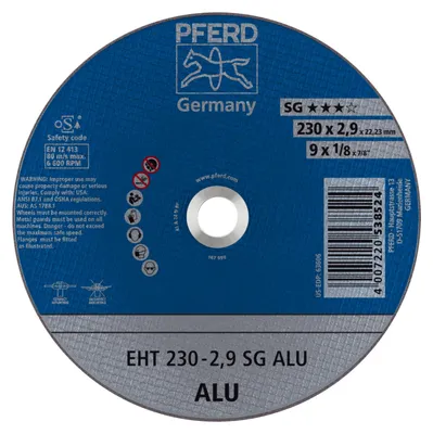 Produktbild von PFERD 61328323, Schneidedisk, Aluminium, Nicht-eisenhaltiges Metall, 23 cm, Jede Marke, Flache Mitte, 2,22 cm