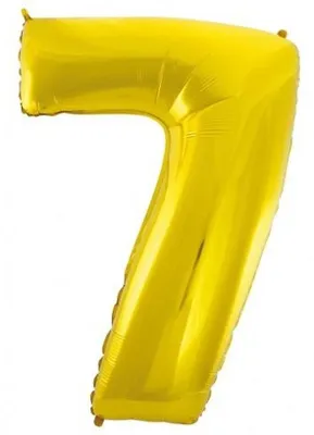 Produktbild von B&C-Folienballon mit der Zahl 7 in Gold, 92 cm – Godan