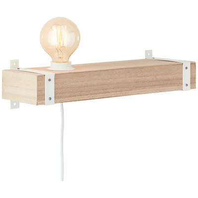 Produktbild von Brilliant Wandleuchte Holz/Weiß max. 30W E27 ohne Leuchtmittel mit Schalter