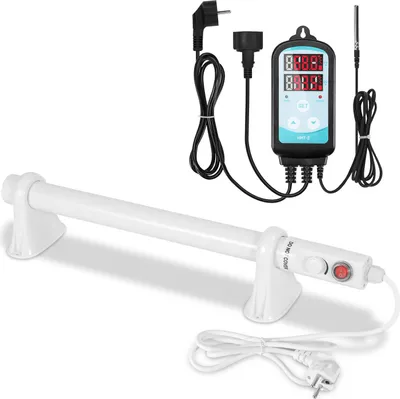 Image de Bettizia Chauffage de serre 55W Avec régulateur de température numérique 3000W Chauffage électrique à tige pour serres IP44 Chauffage à tige blanc