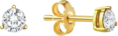 Produktbild von V Ohrstecker 333/- Gold 0,4cm gelb Zirkonia weiß 371320905