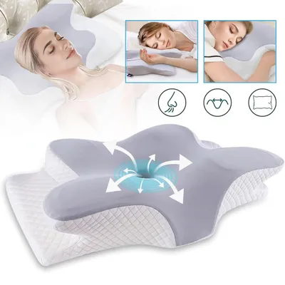 Produktbild von Memory Foam Nackenkissen Ergonomisch, Kopfkissen, Kühlend Atmungsaktiv, Nackenstützung für alle Schlafpositionen