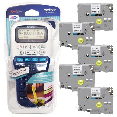 Produktbild von Brother Beschriftungsgerät PT-H107b mit Schriftband 5 Stk. TZe-231