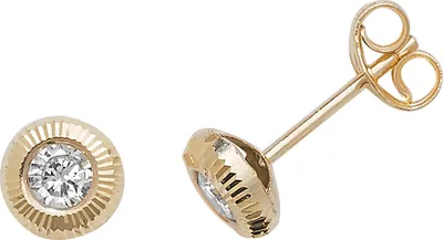 Produktbild von 9 Karat (375) Gold Damen - Paar Ohrstecker mit Zirkonia - 5mm*5mm; TRS21209KY