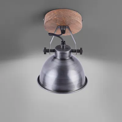 Immagine prodotto di Applique, legno, ferro, faretto orientabile, H 21,5 cm