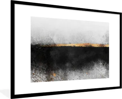 Produktbild von MuchoWow® Gerahmtes Poster Gold - Abstrakt - Luxus 90x60 cm - Poster mit Schwarzem Bilderrahmen Wandposter Rahmen Foto Bilder - Wanddekoration - Fotos