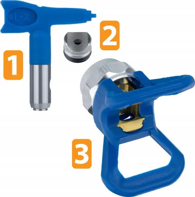 Produktbild von Lackierdüsenset Ersatzteil – Niederdruck SoftFlow 516 FFLP | 25 cm Sprühbreite | Kompatibel mit Farbspritzgerät Graco RAC X