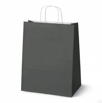 Graue Papiertüten 30x17x42,5 cm – Große Geschenktüten & Einkaufstaschen – 25 Stück