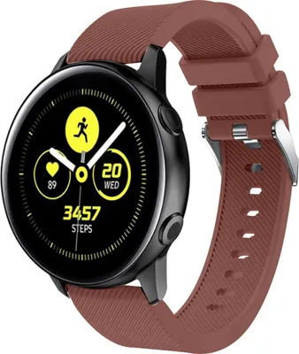 Produktbild von Strap-it Samsung Galaxy Watch Active / Active 2 Armband Silikon (KaffeeBraun)