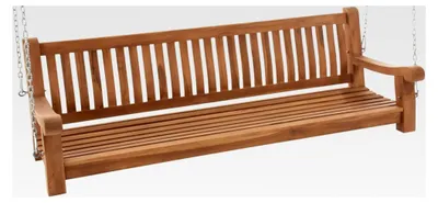 Produktbild von Schaukelbank Joyce aus Teakholz, wetterfest und massiv, mit Befestigungsmaterial, Farbe: Teak, Größe: 200 cm