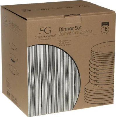 Produktbild von Teller-Set BOHEMIA ZEBRE, 18-teilig