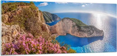 Produktbild von Bilder auf glas - Meer Sommer Blume - 100x40cm - Glasbilder - Wandbilder - Kunstdruck - zum Aufhängen bereit - Wanddekoration aus Glas - Glas Bilder - Wandbild auf Glas - Einteilig - GAB100x40-3741