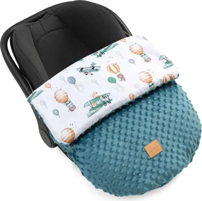 Produktbild von Balloon Travel & Emerald Minky Fußsack für Autositz und Kinderwagen