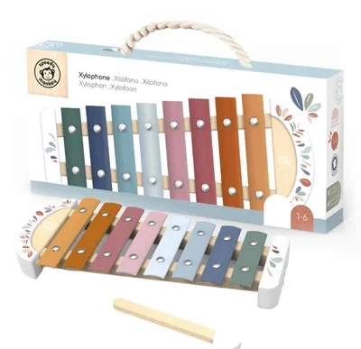 Productafbeelding van Speedy Monkey Xylofoon, een houten instrument voor kinderen vanaf 3 jaar, afmetingen 27 x 11 x 3 cm