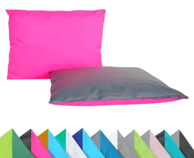 Produktbild von JACK 2er Set Wende Outdoor Kissenhülle Kissenbezug 2-farbig 30x50cm Wasserfest Lounge Kissen Garten Stuhl Lotus Effekt, Farbe:Anthrazit - Pink