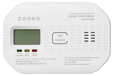 Produktbild von Kohlenmonoxidmelder mit LCD-Anzeige und batteriebetriebenem elektrochemischem Sensor