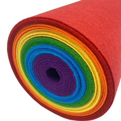 Bastelfilz 6 Stück, 150x20 cm, 1 mm, Polyester, bunt