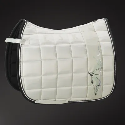 Produktbild von Eskadron Platinum Schabracke " GLOSSY BIG SQUARE " Form - Pony-Dressur Farbe - silkgrey
