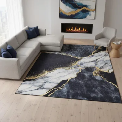 Obrázek produktu pro Koberec Tapiso NORA s krátkým vlasem, protiskluzový a snadno udržovatelný, obývací pokoj a ložnice 120 x 160 cm