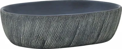 Obrázok produktu pre vidaXL Umývadlo na dosku čierno-sivé oválne 47x33x13 cm keramické