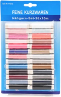 Obrázek produktu pro Šicí nit 26 x 10 m na kartě, různé barvy.