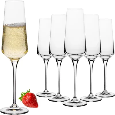 Produktbild von IMPERIAL Sektkelche 220ml Serie "Athen" Proseccogläser Set 6-Teilig Sektgläser aus Crystalline Glas Spülmaschinenfest